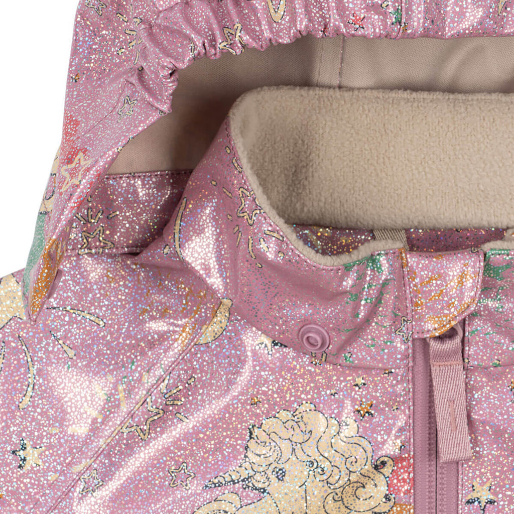 Imperméable multicolore en polyester avec capuche détachable et coutures thermosoudées pour enfants