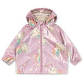 Imperméable multicolore en polyester avec capuche détachable et coutures thermosoudées pour enfants