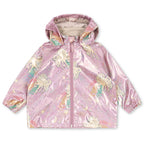 Imperméable multicolore en polyester avec capuche détachable et coutures thermosoudées pour enfants