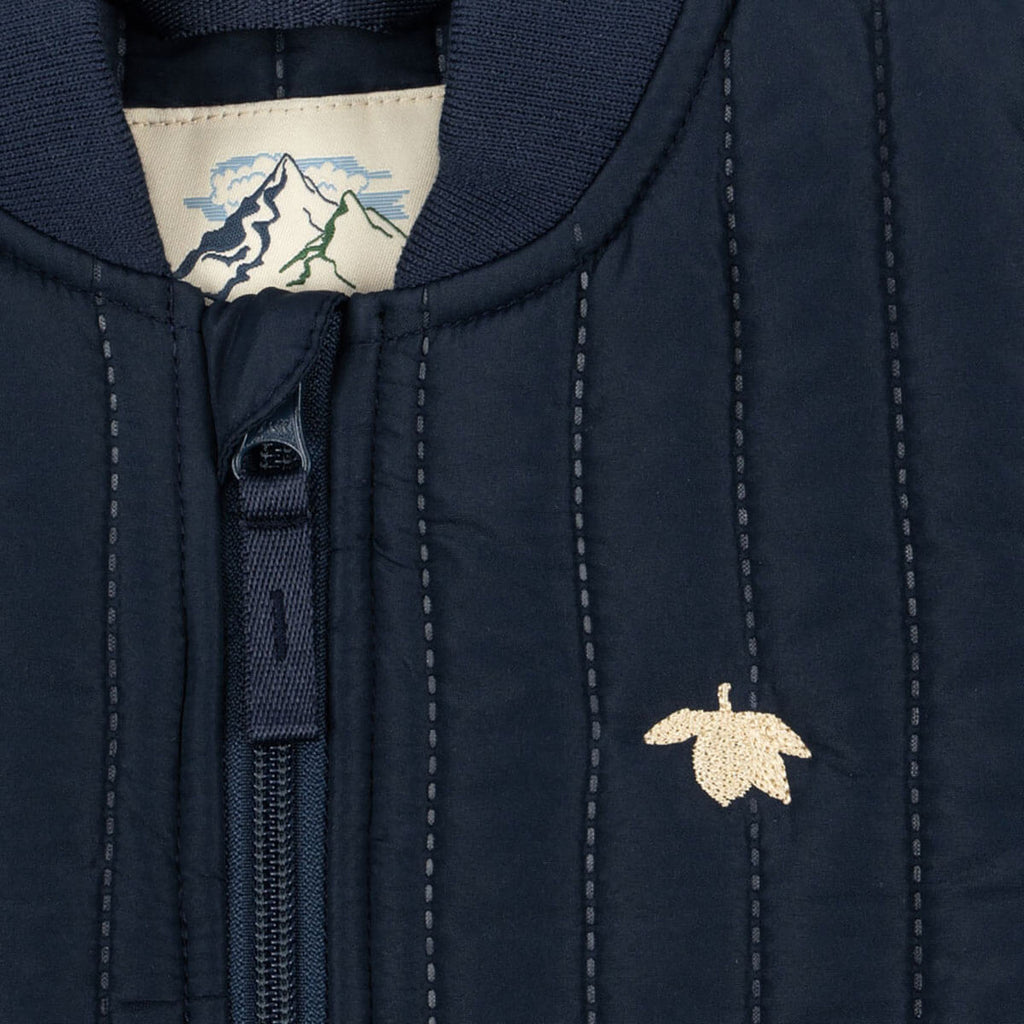 Ensemble veste et pantalon de sport bleu marine matelassés en polyester thermique avec revêtement déperlant pour enfants