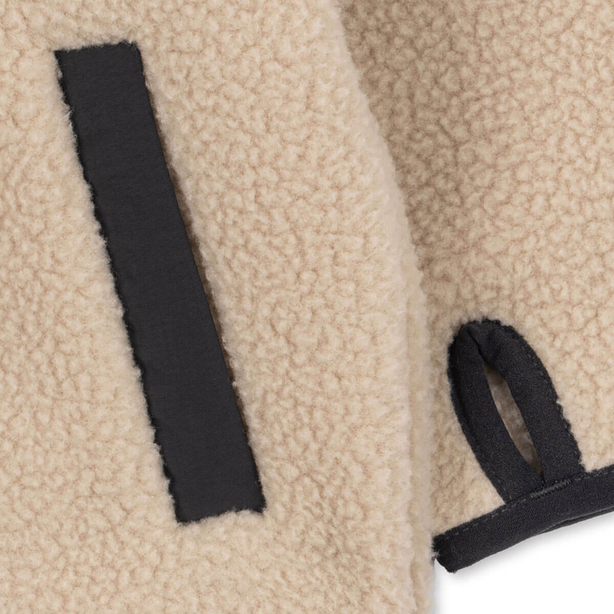 Veste polaire classique Oxford Tan recyclée pour enfants, avec col montant et passe-pouces