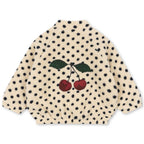 Veste polaire brodée de pois classiques en matière recyclée avec col montant et fermeture éclair intégrale pour tout-petits