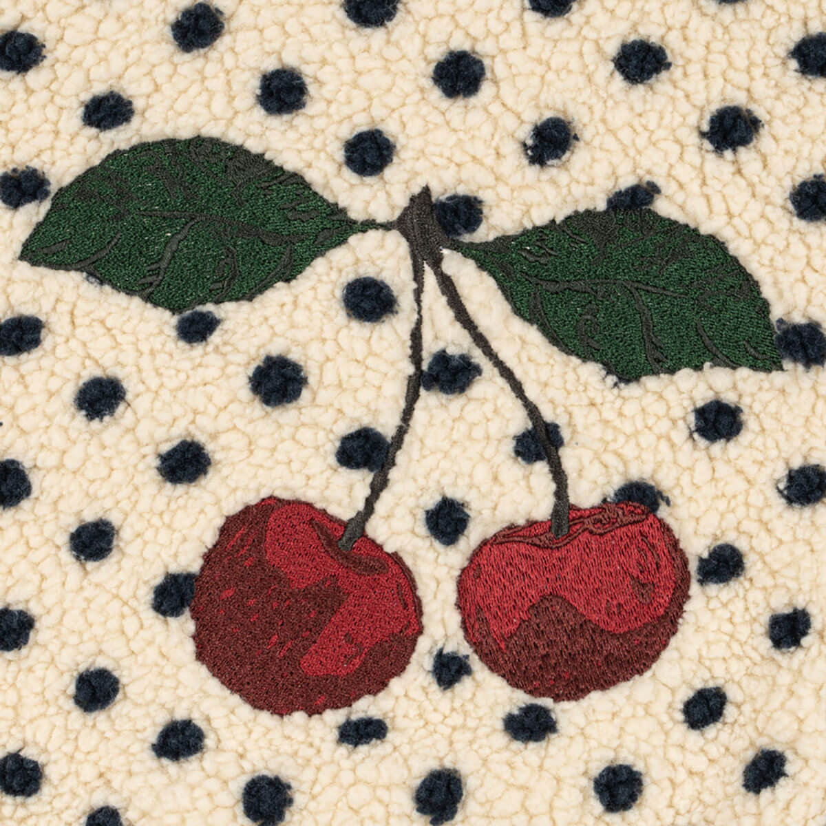 Veste polaire brodée de pois classiques en matière recyclée avec col montant et fermeture éclair intégrale pour tout-petits