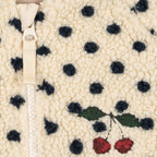 Veste polaire brodée de pois classiques en matière recyclée avec col montant et fermeture éclair intégrale pour tout-petits