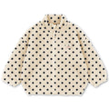 Veste polaire brodée de pois classiques en matière recyclée avec col montant et fermeture éclair intégrale pour tout-petits
