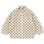 Veste polaire brodée de pois classiques en matière recyclée avec col montant et fermeture éclair intégrale pour tout-petits