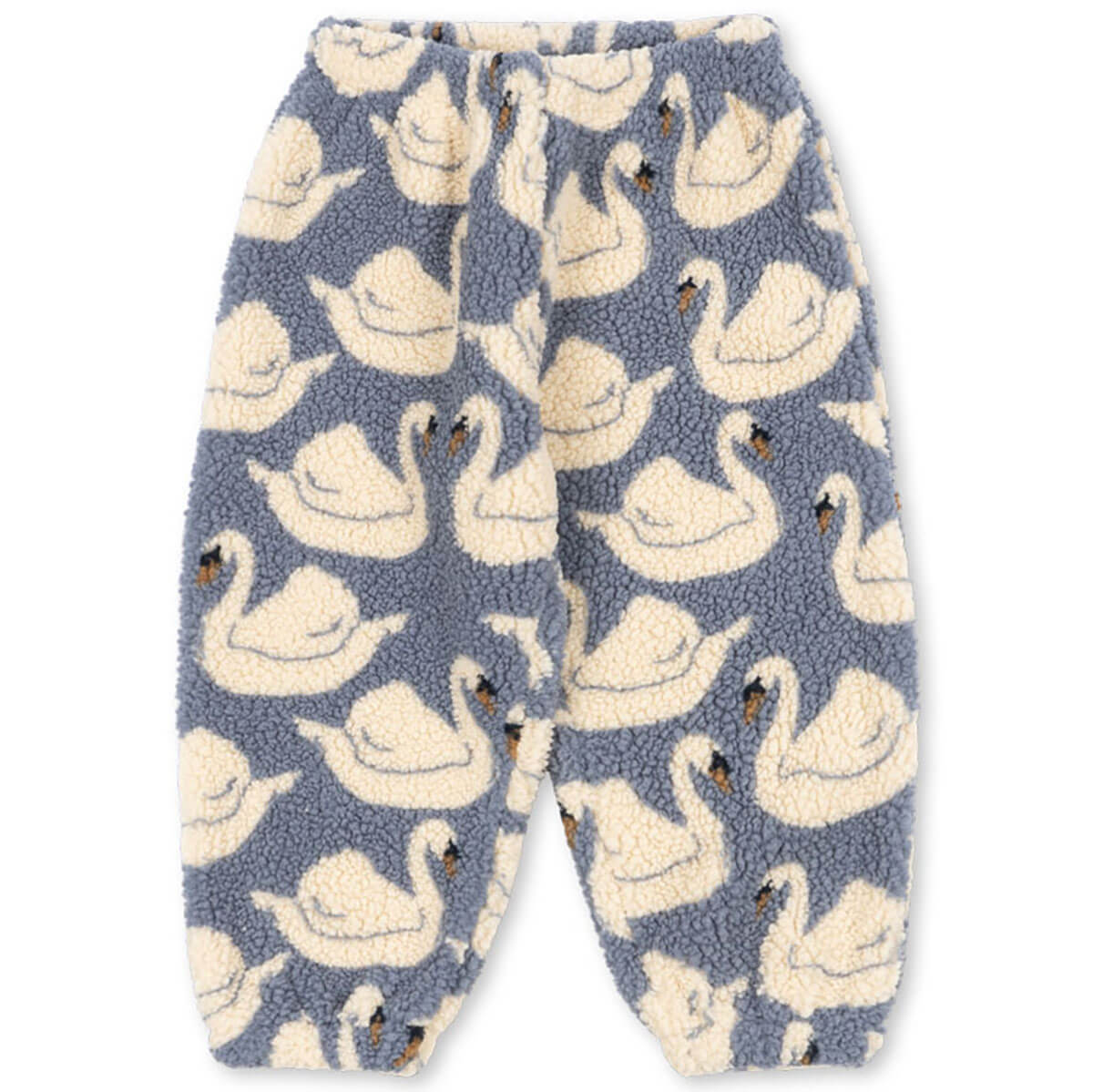 Pantalon de jogging en molleton recyclé à imprimé cygne blanc décontracté avec taille élastique pour tout-petits