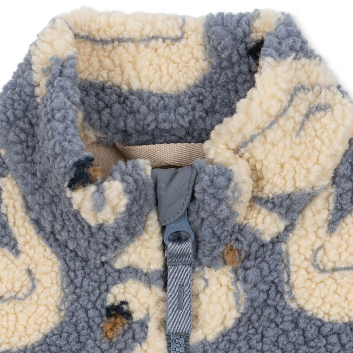 Veste polaire recyclée décontractée imprimée cygne blanc avec col montant et zip intégral pour les tout-petits