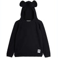Joli pull à capuche en coton biologique à fines mailles avec oreilles de souris noires et manches raglan pour enfants