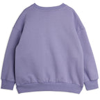 Sweat-shirt en coton biologique imprimé Panthère violette colorblock avec épaules tombantes et finitions côtelées pour enfant