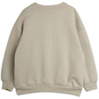 Sweat-shirt décontracté en coton biologique gris chenille avec motifs, poignets et ourlets côtelés pour enfants