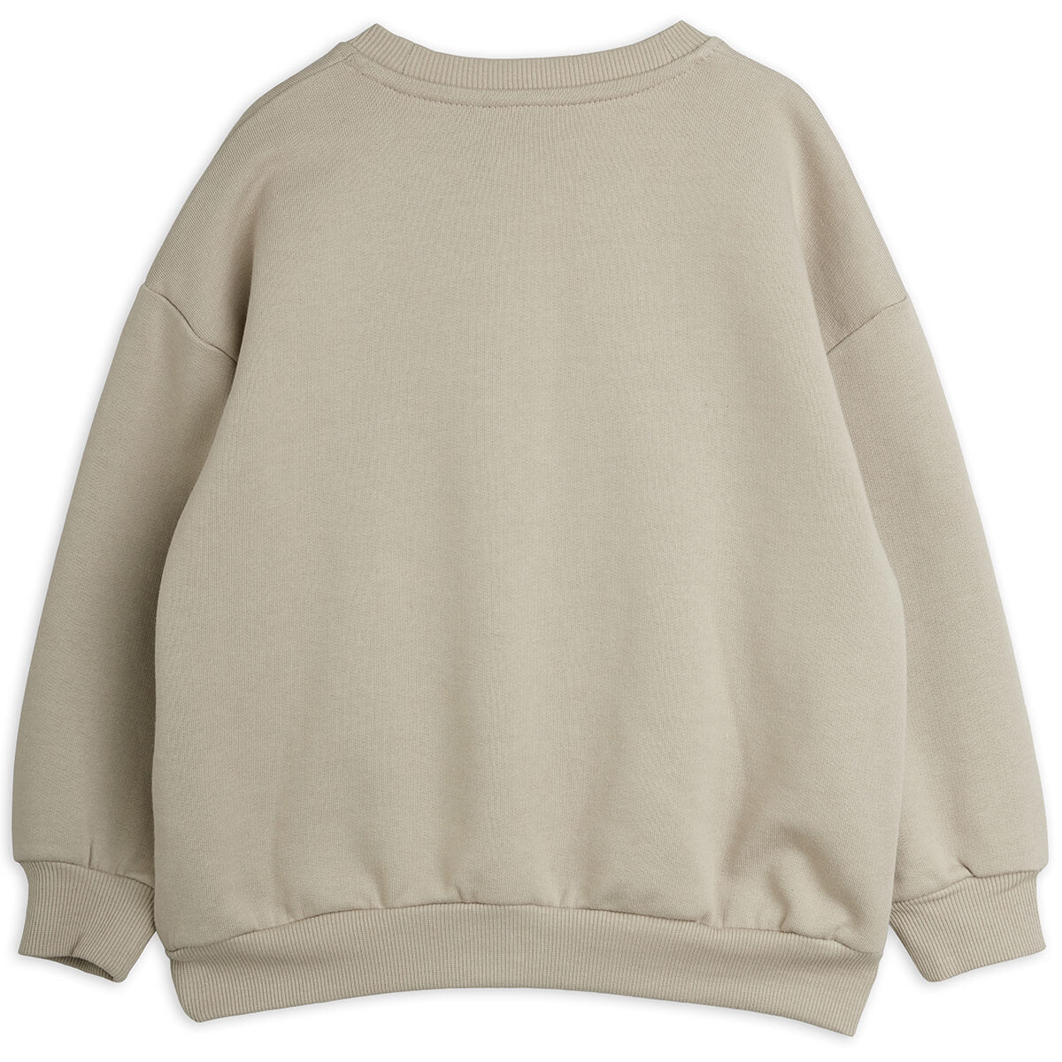 Sweat-shirt décontracté en coton biologique gris chenille avec motifs, poignets et ourlets côtelés pour enfants