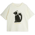 T-shirt enfant en coton bio blanc décontracté avec imprimé poitrine pour le quotidien