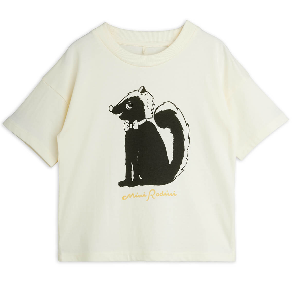T-shirt enfant en coton bio blanc décontracté avec imprimé poitrine pour le quotidien