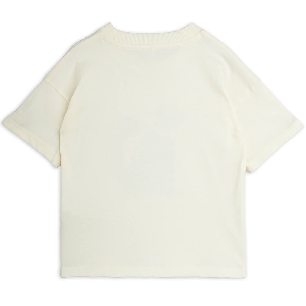 T-shirt enfant en coton bio blanc décontracté avec imprimé poitrine pour le quotidien
