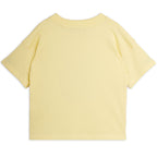 T-shirt décontracté en coton bio imprimé poitrine jaune pour enfant, idéal au quotidien