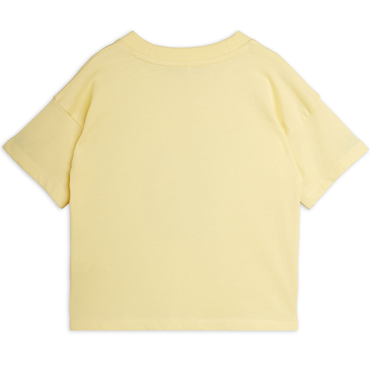 T-shirt décontracté en coton bio imprimé poitrine jaune pour enfant, idéal au quotidien