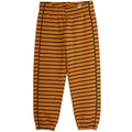 Pantalon de survêtement sport marron rayé en coton biologique avec taille et chevilles élastiquées pour enfants