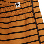 Pantalon de survêtement sport marron rayé en coton biologique avec taille et chevilles élastiquées pour enfants
