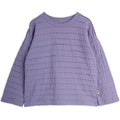 T-shirt à manches longues en coton biologique violet élégant avec volant texturé pour enfants