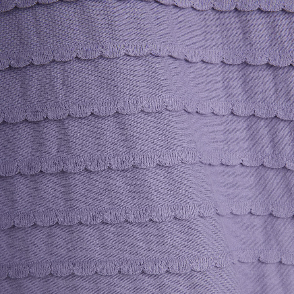 T-shirt à manches longues en coton biologique violet élégant avec volant texturé pour enfants