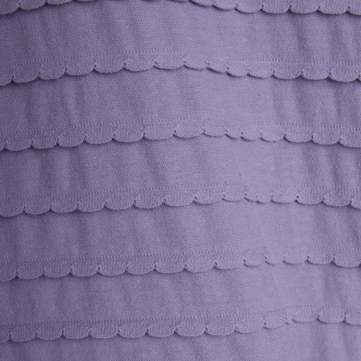 T-shirt à manches longues en coton biologique violet élégant avec volant texturé pour enfants