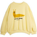 Sweat-shirt décontracté en coton biologique à imprimé graphique jaune et épaules tombantes pour enfant
