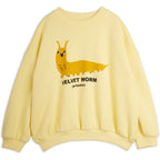 Sweat-shirt décontracté en coton biologique à imprimé graphique jaune et épaules tombantes pour enfant