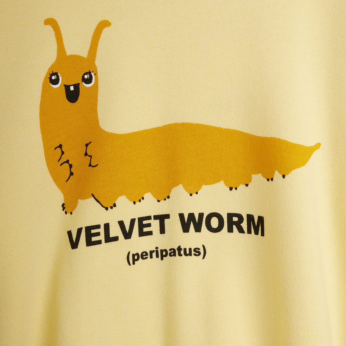 Sweat-shirt décontracté en coton biologique à imprimé graphique jaune et épaules tombantes pour enfant