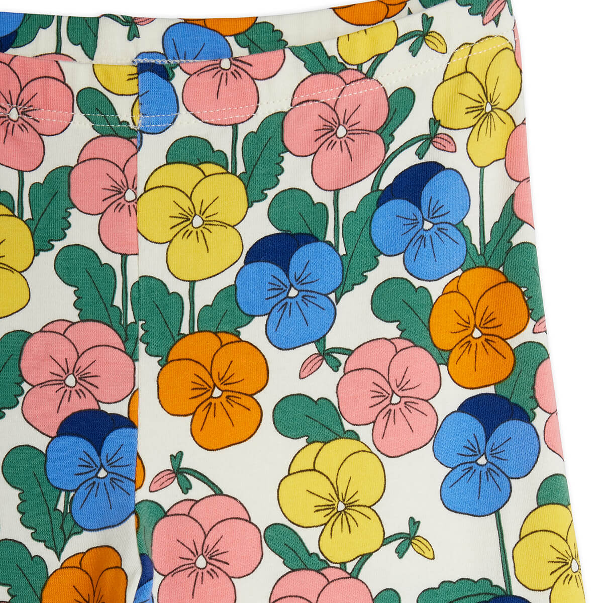 Pantalon évasé en coton biologique à imprimé floral multicolore ludique avec taille élastique pour enfants
