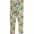 Legging en coton biologique à imprimé floral multicolore intégral et ceinture élastiquée pour enfants