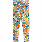 Legging en coton biologique à imprimé floral multicolore intégral et ceinture élastiquée pour enfants