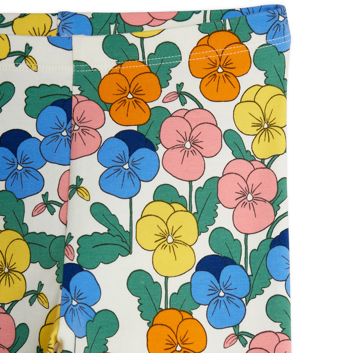 Legging en coton biologique à imprimé floral multicolore intégral et ceinture élastiquée pour enfants