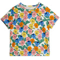 T-shirt Extensible en Coton Biologique pour Enfants à Imprimé Fleuri Multicolore Ludique sur l'Ensemble