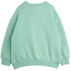 Sweat-shirt décontracté en coton biologique avec imprimé ver de velours vert et bords-côtes pour enfants
