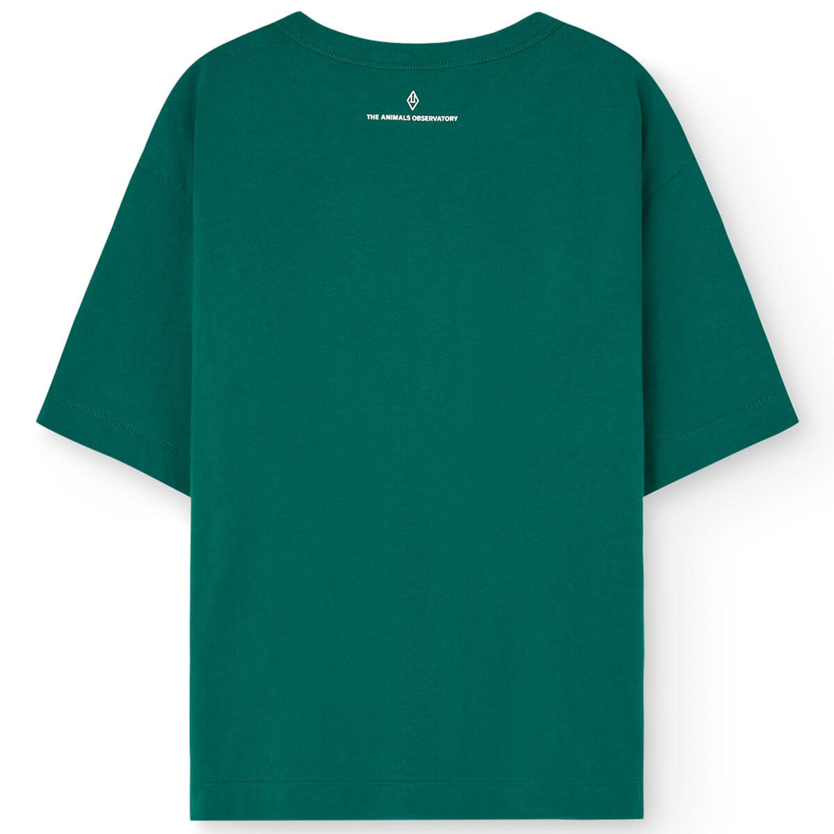 T-shirt surdimensionné en coton biologique avec imprimé fusée vert foncé ludique pour enfants expressifs