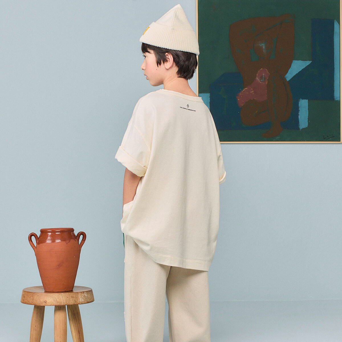 T-shirt Oversize en Coton Cheval Blanc Brillant et Ludique pour Enfants Expressifs