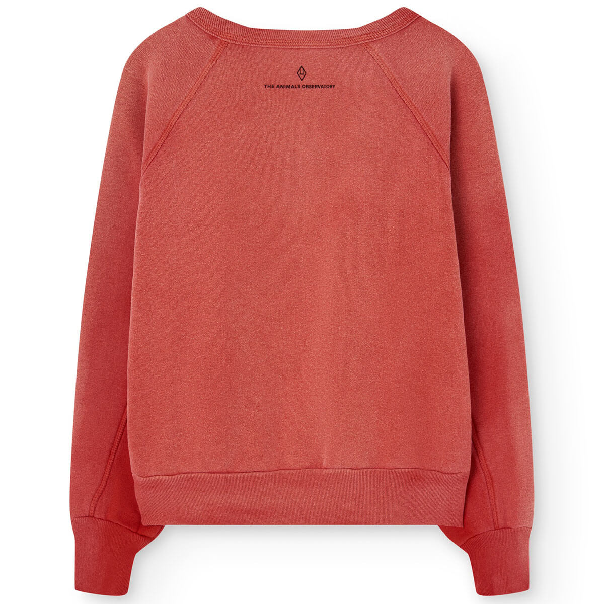 Sweatshirt en coton délavé rouge à imprimé cheval avec coupe décontractée pour enfants aventureux
