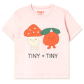 T-shirt à manches courtes en coton biologique rose vif à imprimé graphique avec coupe décontractée pour enfants