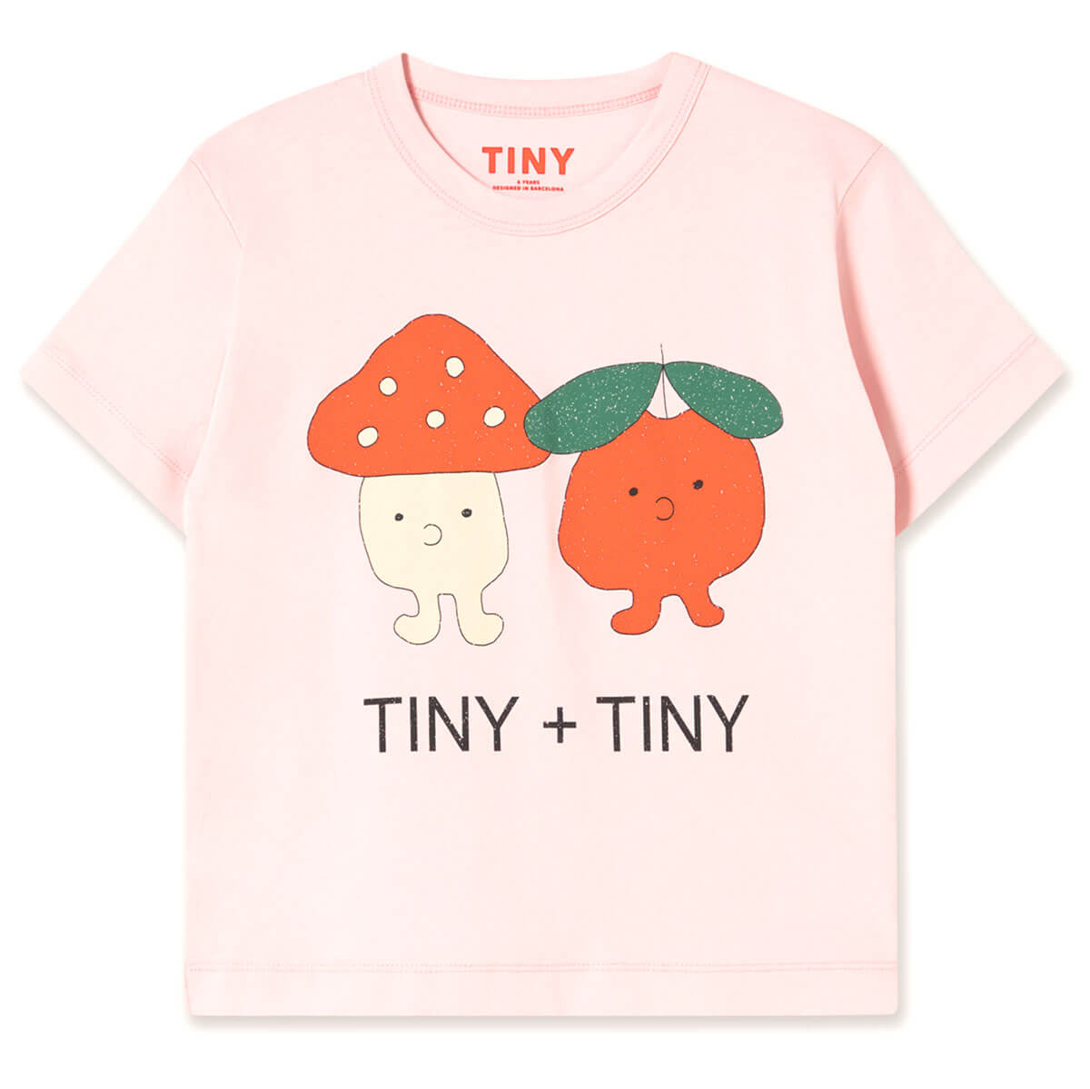 T-shirt à manches courtes en coton biologique rose vif à imprimé graphique avec coupe décontractée pour enfants